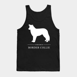 Border Collie Dog White Silhouette Tank Top